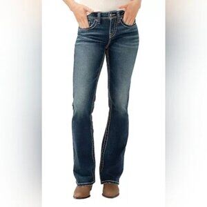 Silver Suki Jeans Low Rise 90s Y2K Size 29 Dark Wash Western Cowgirl Bohemian